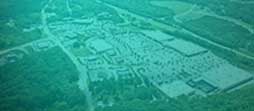 Small image detail of aerial view of Stonebridge Village—a restaurant, retail and box store development in Flowery Branch, Georgia.